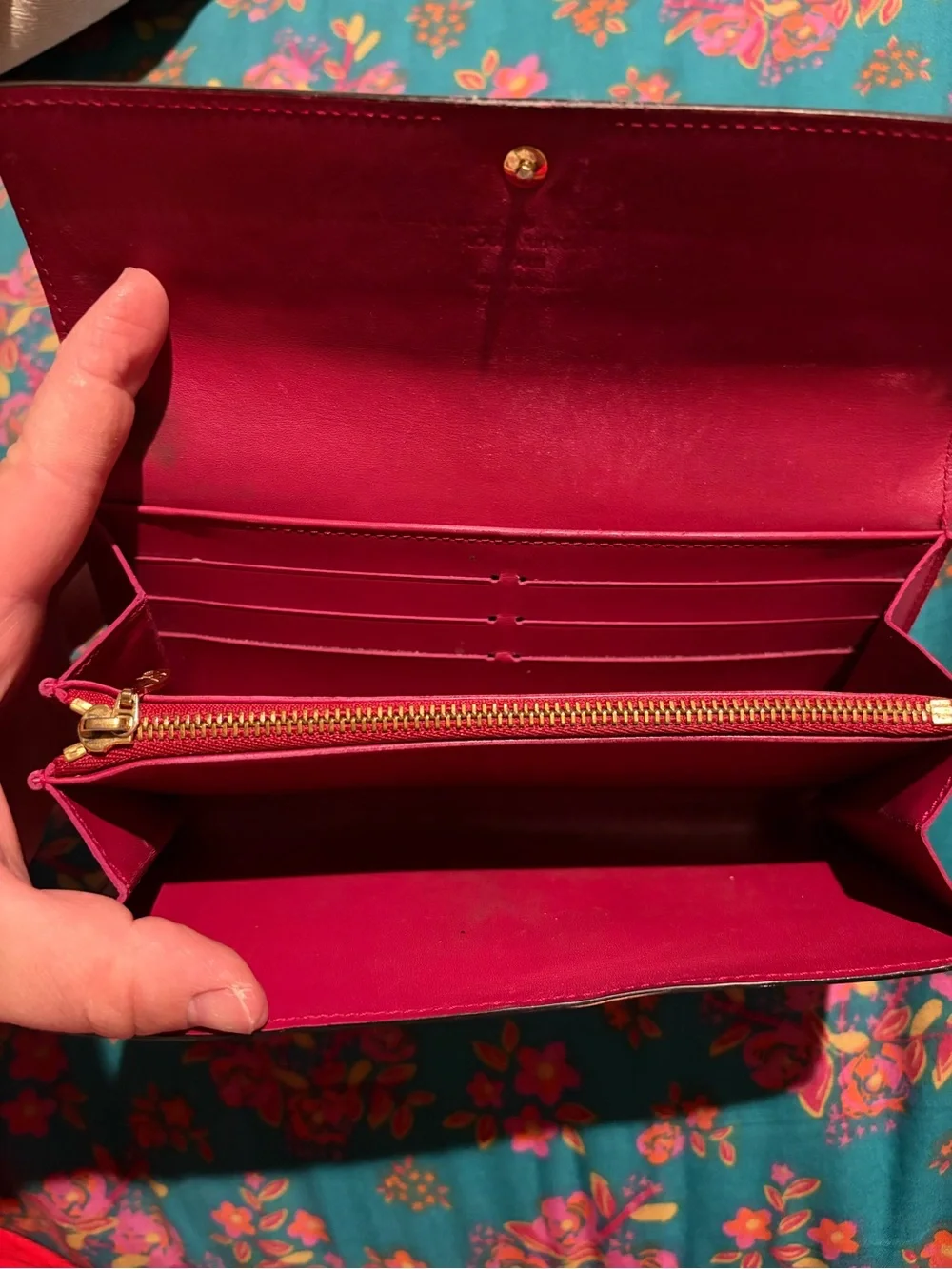 Louis Vuitton Red Vernis Embossed Long Wallet